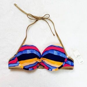 NWT Aerie Striped Push Up Underwire Bikini Swim Top 34B